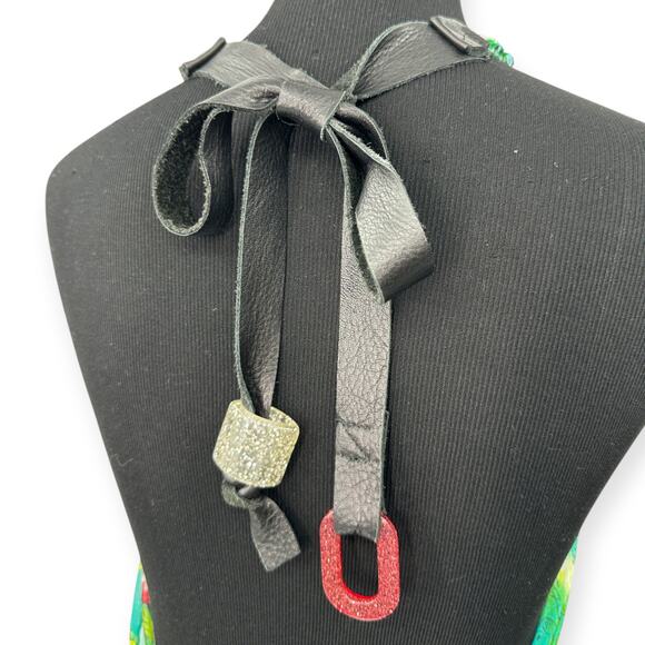 Katharine Story DESIGNER Silk Sequin Embellished Halter Neck Sobe Midi Dress - Picture 8 of 10